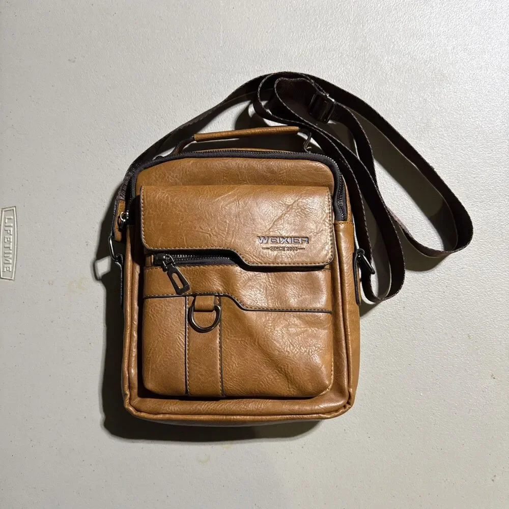 WEIXIER Men Crossbody Bag Shoulder Sling Bag Travel Casual Everyday Organizer